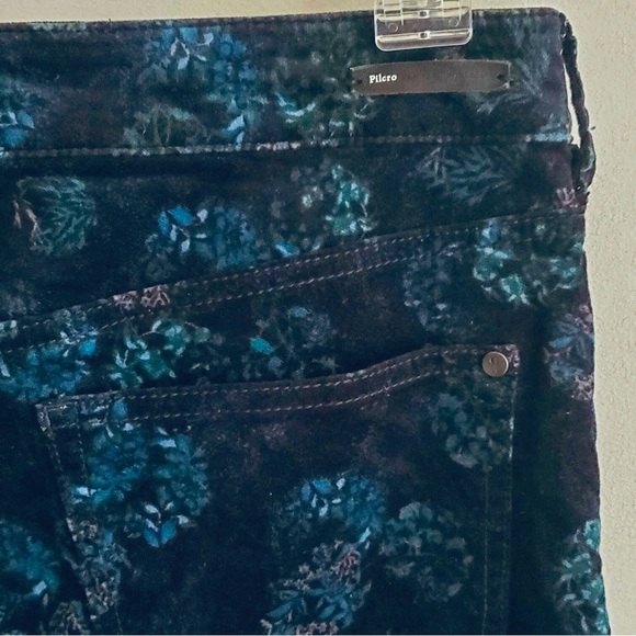 Anthropologie Pilcro and the Letterpress Script Velvet Pants Size 27 Blue - Picture 8 of 9